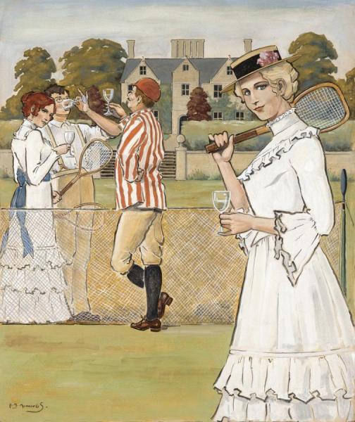 An Afternoon's Tennis by Sir Alfred James Munnings Oil Painting Reproductions
