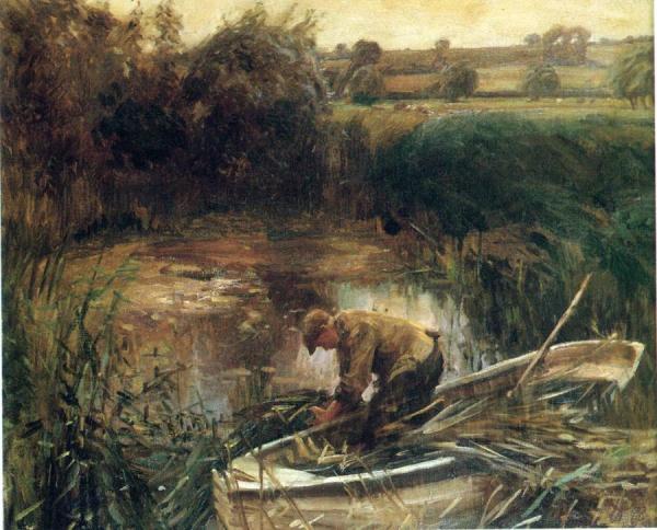 Cutting Reeds by Sir Alfred James Munnings Oil Painting Reproductions