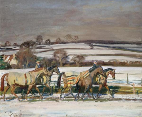 Exercising by Sir Alfred James Munnings