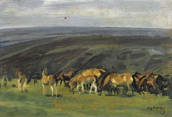 Exmoor Ponies by Sir Alfred James Munnings