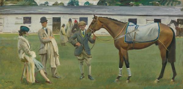 Kempton Park Stables by Sir Alfred James Munnings