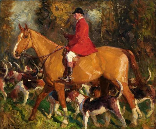 On The Hunt by Sir Alfred James Munnings Oil Painting Reproductions