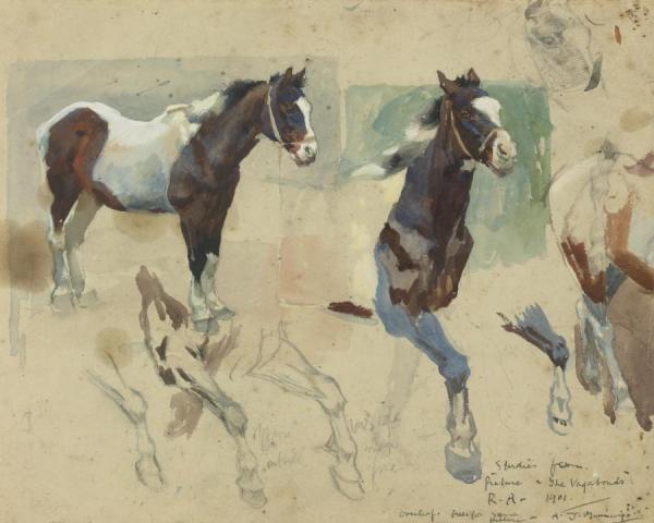 Sir Alfred James Munnings Studies From The Picture The Vagabonds