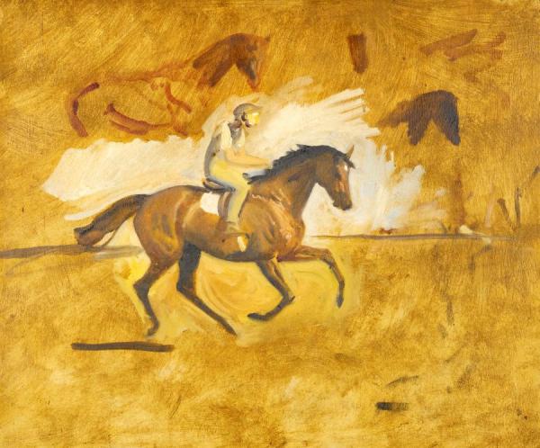 Study For Early Morning Newmarket Heath by Sir Alfred James Munnings