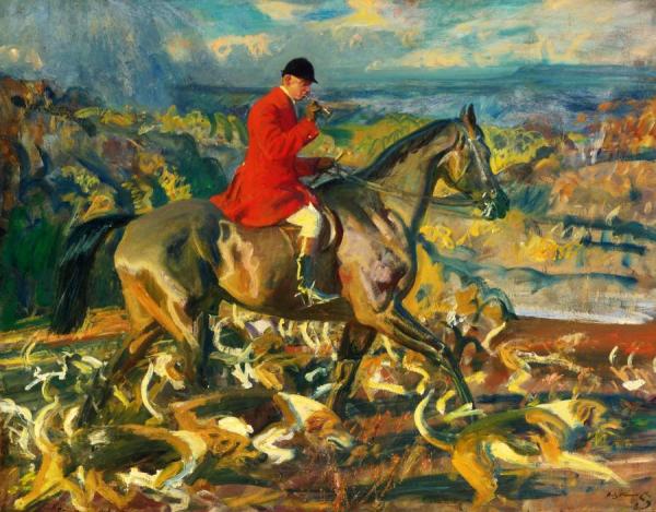 The Huntsman And His Hounds by Sir Alfred James Munnings Oil Painting Reproductions