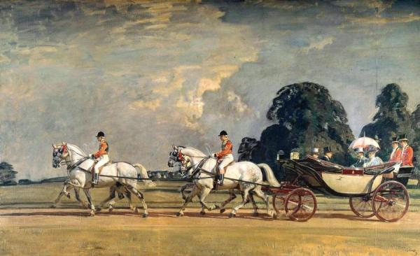Their Majesties' Return From Ascot by Sir Alfred James Munnings Oil Painting Reproductions