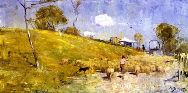 A Dusty Road At Templestowe by Sir Arthur Streeton Oil Painting Reproductions