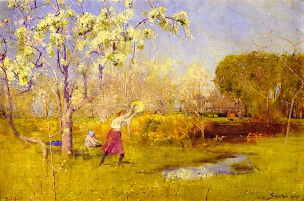 Butterflies And Blossoms by Sir Arthur Streeton
