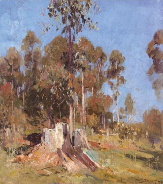Impression Bronze, Cream, Blue by Sir Arthur Streeton