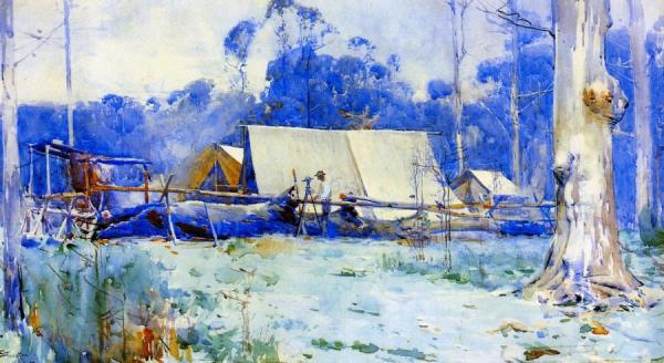 Surveyor's Camp by Sir Arthur Streeton