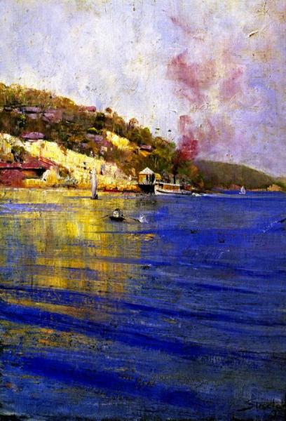 The Point Wharf, Mosman Bay by Sir Arthur Streeton