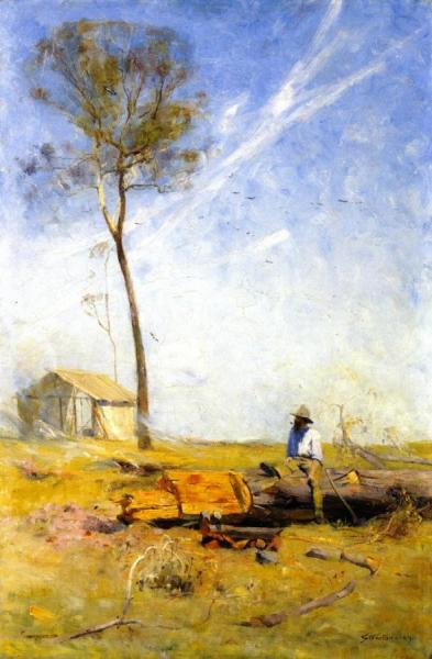 The Selector's Hut by Sir Arthur Streeton