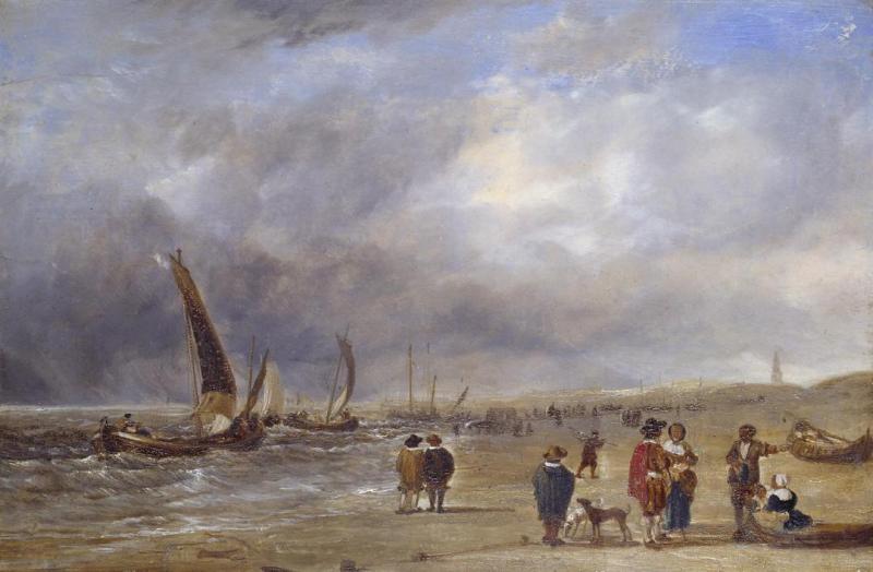 The Shore At Scheveningen (after Willem Van De Velde), C.1820-30 by Sir Augustus Wall Callcott