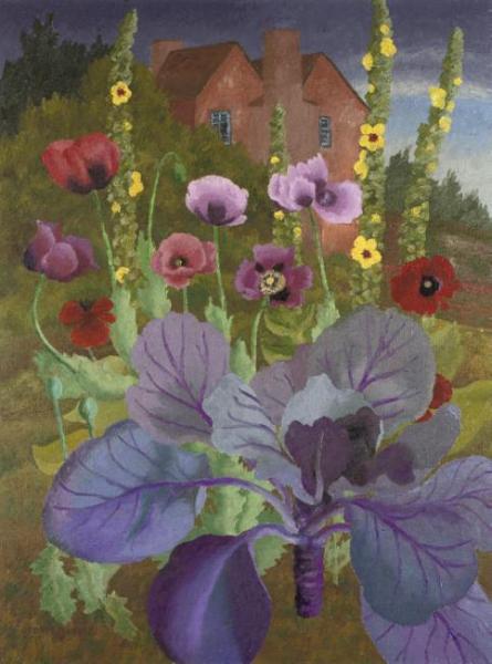 Back Garden At Benton End by Sir Cedric Morris