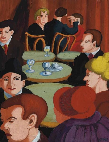 Café In Rue De La Gaité by Sir Cedric Morris