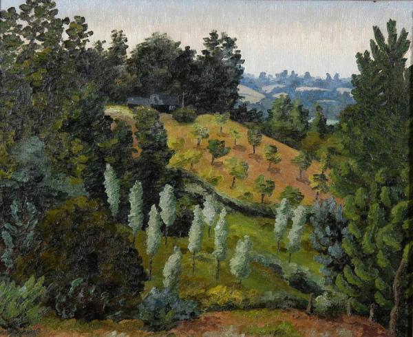 Landscape Stoke-by Nayland by Sir Cedric Morris