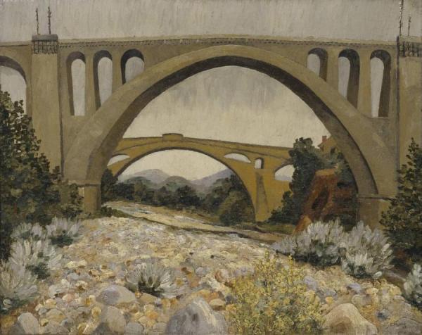 Les Ponts De Ceret,1923 by Sir Cedric Morris