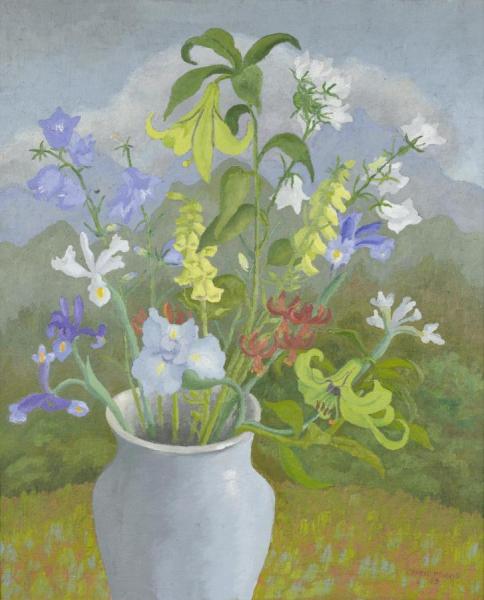 Pale Flowers And A White Cloud by Sir Cedric Morris Oil Painting Reproductions