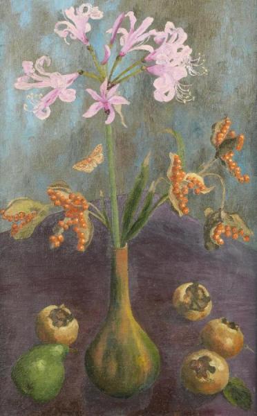 Still Life With Pear And Lillies by Sir Cedric Morris
