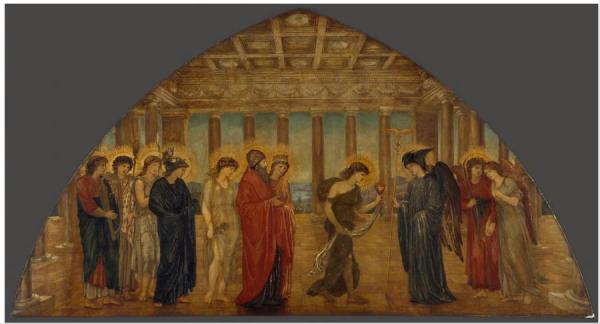 Cupid And Psyche,palace Green Murals,psyche Entering The Portals Of Olympus by Sir Edward Coley Burne-jones