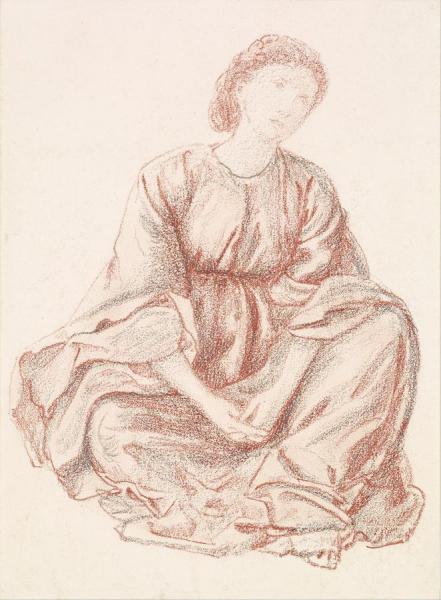 Green Summer,drapery Study For The Central Figure by Sir Edward Coley Burne-jones