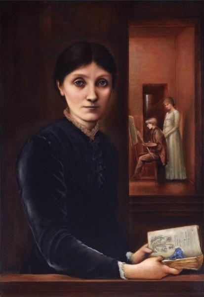 Portrait Of Georgiana Burne-jones,with Philip And Margaret,1883 by Sir Edward Coley Burne-jones