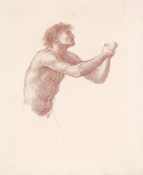 Sir Edward Coley Burne-jones The Hill Of Venus,male Nude,study Of One Of The Reapers For Reapers Appealing To Venus