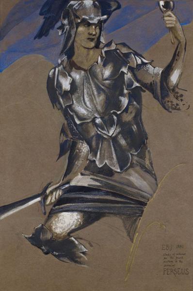 Sir Edward Coley Burne-jones The Perseus Series,study Of Perseus In Armour For The Finding Of Medusa