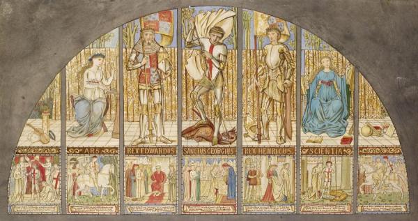 Vespertina Quieswars Of The Roses,edward Iv,henry Vi,st George With Allegory by Sir Edward Coley Burne-jones
