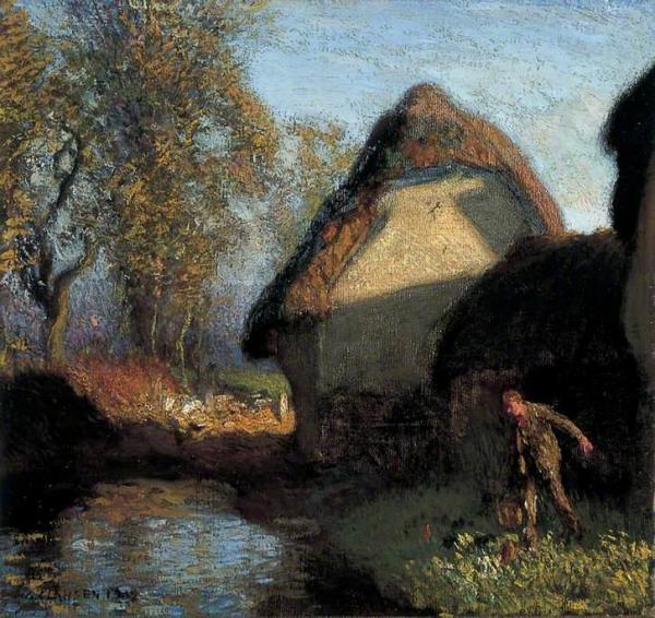 At The Back Of The Barn by Sir George Clausen