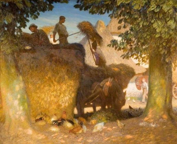 Building The Rick by Sir George Clausen