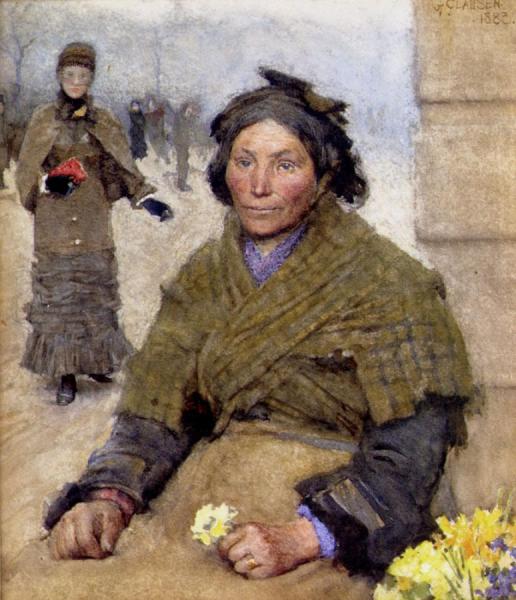 Flora, The Gypsy Flower Seller by Sir George Clausen