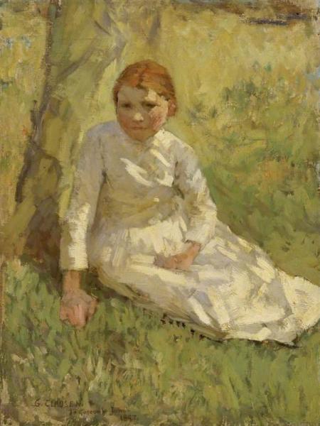 Girl In A Field by Sir George Clausen