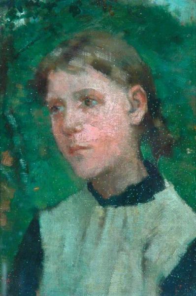 Head Of A Girl by Sir George Clausen