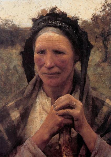 Head Of A Peasant Woman by Sir George Clausen