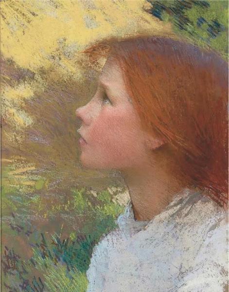 Head Of A Young Girl by Sir George Clausen