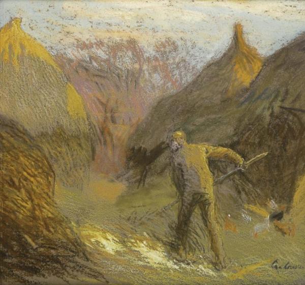 In The Rickyard by Sir George Clausen