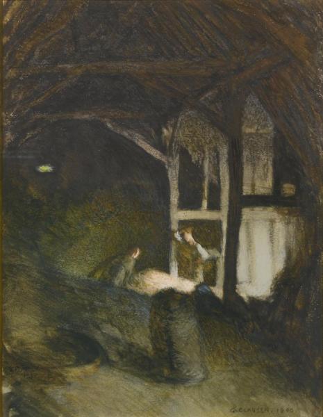 Interior Of A Barn by Sir George Clausen