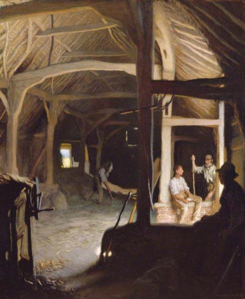 Sir George Clausen Interior Of An Old Barn