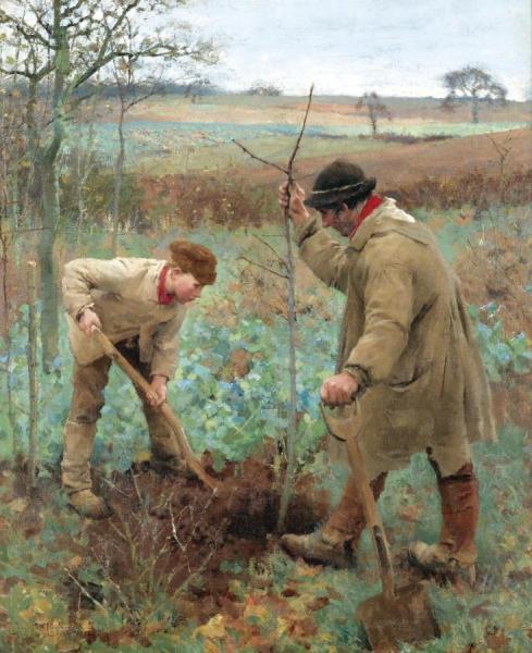 Planting A Tree by Sir George Clausen