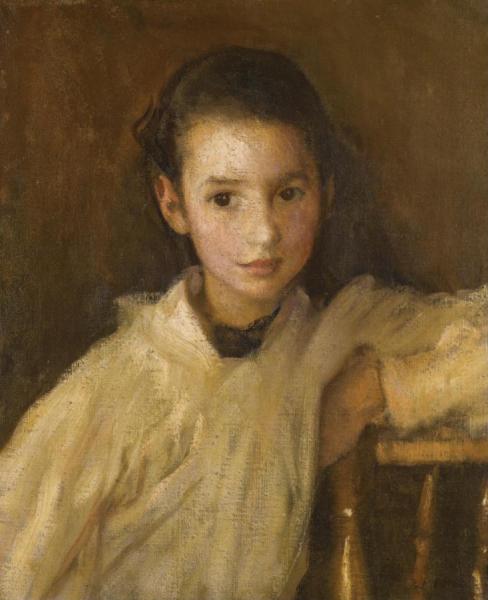 Portrait Of A Young Girl by Sir George Clausen Oil Painting Reproductions