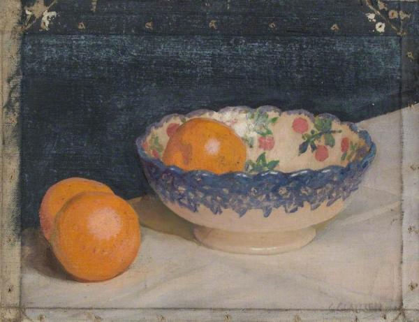 Sketch Of A Still Life With Patterned Bowl And Oranges by Sir George Clausen
