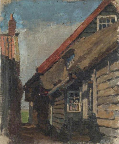 Sketch Of Wooden Houses (holland) by Sir George Clausen