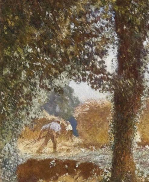 The Rickyard:  A Sunny Day by Sir George Clausen