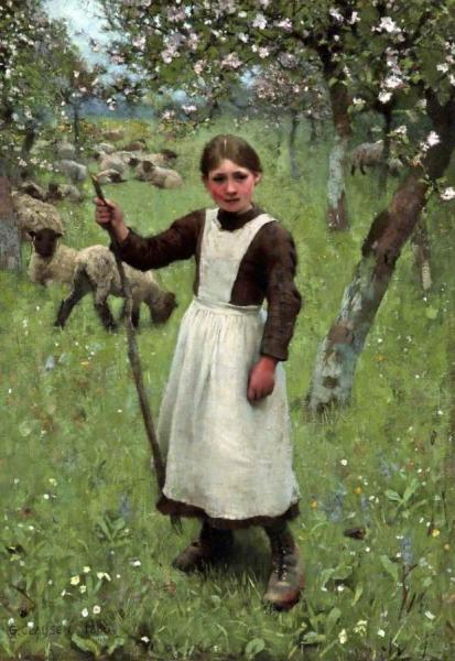 Sir George Clausen The Shepherdess
