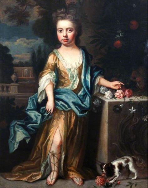 Child With Dog And Squirrel by Sir Godfrey Kneller, Bt.