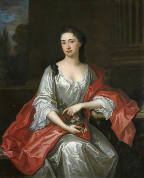 Portrait Of A Lady Holding Flowers by Sir Godfrey Kneller, Bt.