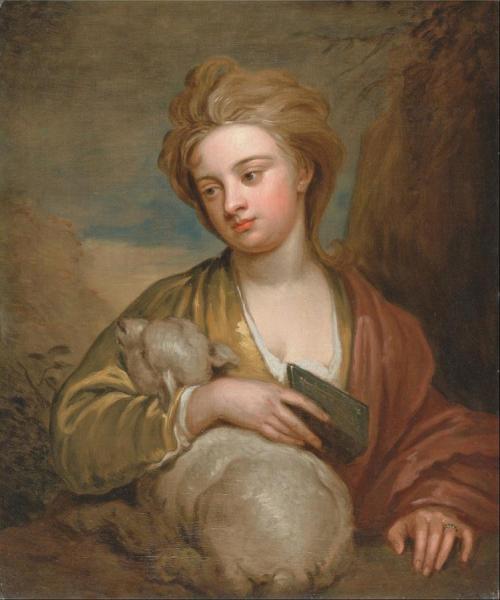 Portrait Of A Woman As St. Agnes by Sir Godfrey Kneller, Bt. Oil Painting Reproductions