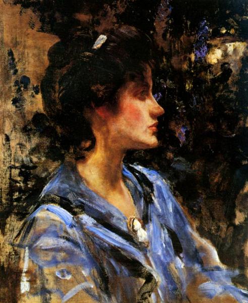 Young Woman In Blue by Sir James Jebusa Shannon