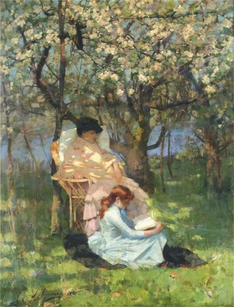 Convalescence In The Apple Orchard by Sir John Lavery